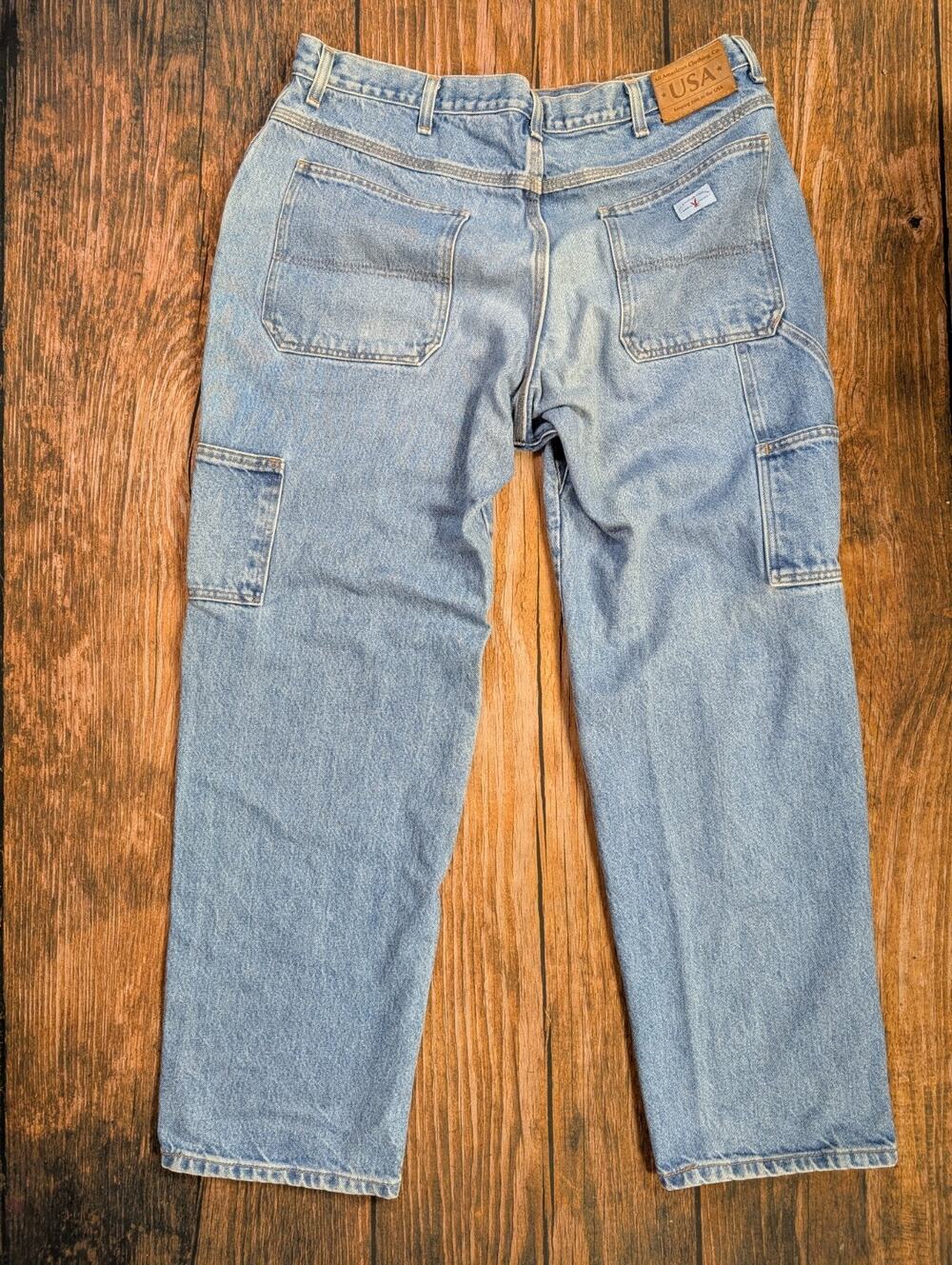 All American Clothing Co Carpenter Jeans Men 37x32 Blue Denim Cotton USA
